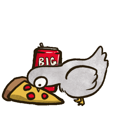 Spearmintcoffee giphyupload pizza pigeon Sticker