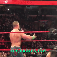 John Cena Sings Eagles' Fight Song at WWE Event