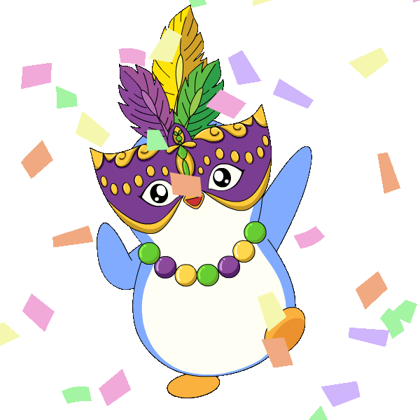 Happy Mardi Gras Sticker by Pudgy Penguins
