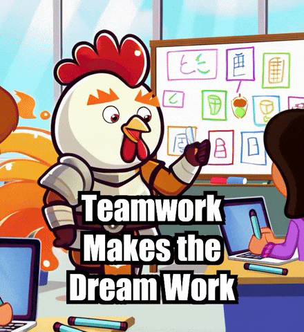 Teamwork Makes The Dream Work GIF by Zorooster
