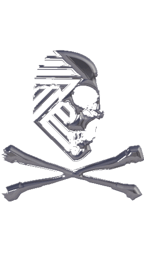 Skull Spinning Sticker by Fluoro_London