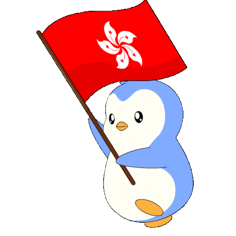 Waving Hong Kong Sticker by Pudgy Penguins