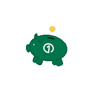 FNBO money green pig coin Sticker