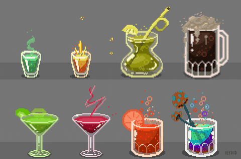 mixed drinks pixel art GIF by gavinreed