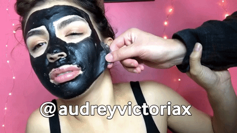 trophyskinOFFICIAL giphygifmaker skincare charcoalmask peel off mask GIF