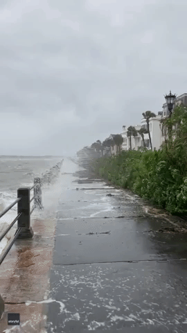 Charleston Hit With Flooding From Storm Surge at High Tide