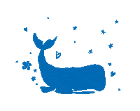 Waving Blue Whale Sticker by Entdecke das Blaue in Dir.