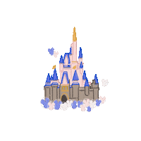 ProjectMagicInc balloons its lit cinderella castle sleeping beauty castle Sticker