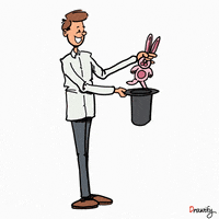 drawify happy magic man bunny GIF