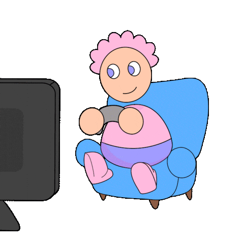 Relaxed Video Games Sticker by Fatman