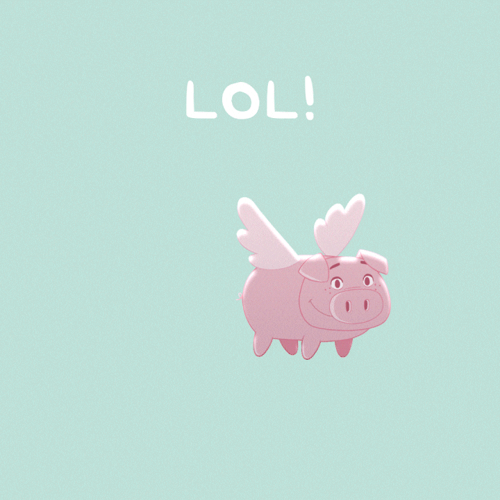 Flying Pig Lol GIF by PositivelyPigasus