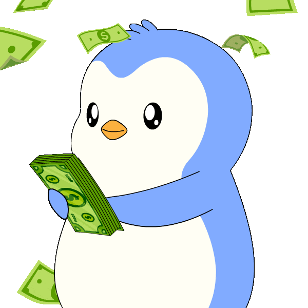 Make It Rain Money Sticker by Pudgy Penguins