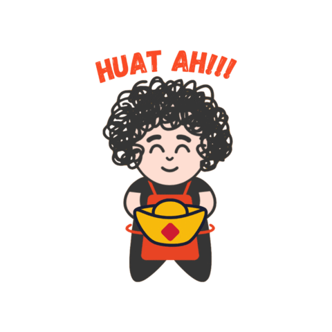 Happy New Year Huat Sticker by Auntie Sam SG