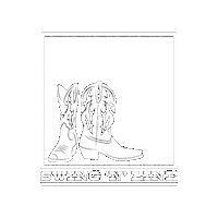 swingnline white cowboy western boots Sticker