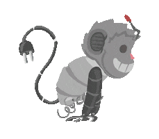 clevendeavgames run robot monkey uch Sticker