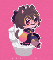 Shitting Cat Girl GIF