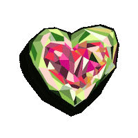 delzius heart crystal heart delzius watermelon tourmaline Sticker