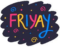 Its Friday 90S Sticker by Rainbow Brains