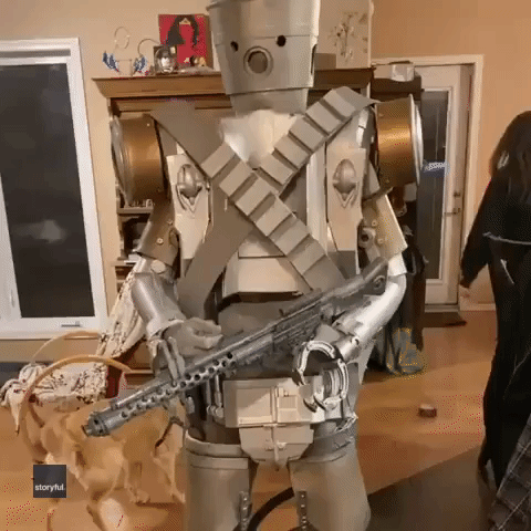 Father and Son Mandalorian Enthusiasts Create Epic IG-11 Costume