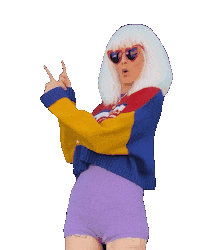 mollyjenson pointing cute girl pointing up white hair Sticker