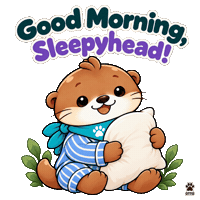 Good Morning Love Sticker by Otto the Otter by GleeSpace