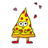 Pizza Love Sticker by Jon Burgerman