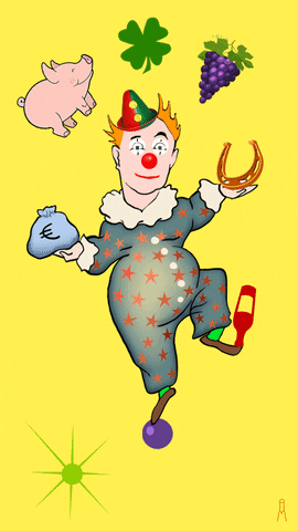TrillendeHand giphyupload happy new year clown bonne annee GIF