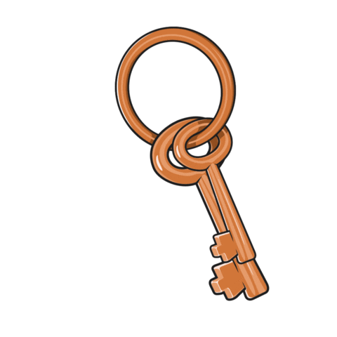 Cartoon Keys Sticker