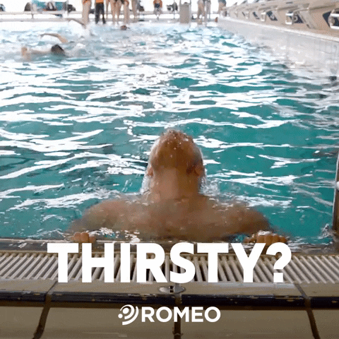 Swimming Pool Smile GIF by ROMEO