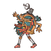 rakugakianimation animation robot fish walk Sticker