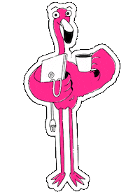 flashapp cafe flash flamingo mingo Sticker