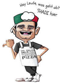 Shadi Tiefkühlpizza Sticker by Pizza  Wolke
