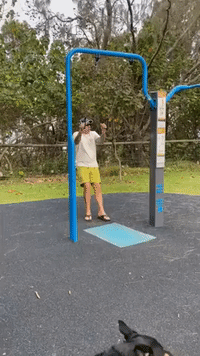 'Superhuman Strong' Gold Coast Dad Creates Elaborate Exercise Using Park Gym Equipment