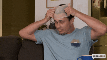 Watching Tv Bald Cap GIF by Gogglebox Australia