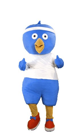 bluebird running Sticker by Roparun