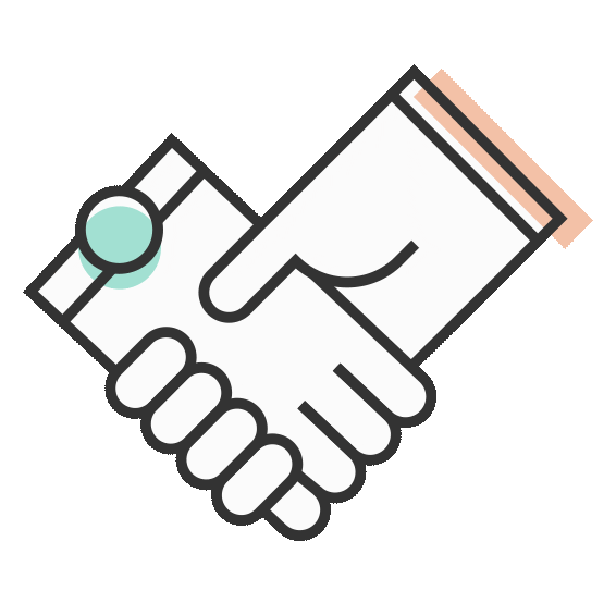 relationship handshake Sticker by Helen & Gertrude