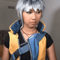 mitsukurina_csv weird scared cosplay side eye GIF