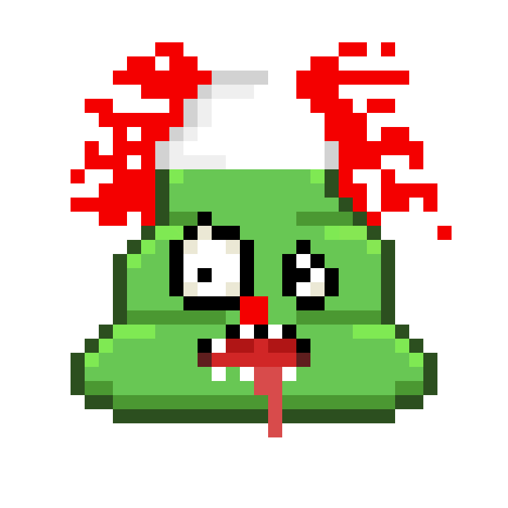 Pixel Shitting Sticker by Poopies.io