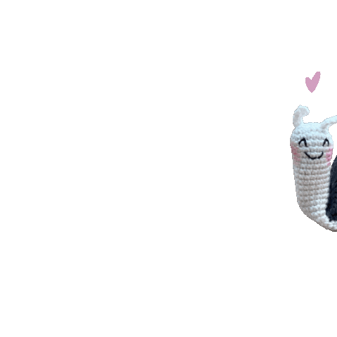 LittleBichons love heart crochet snail Sticker