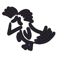GreenFalcon13 cartoon sad bird purple Sticker