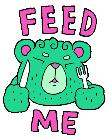 Hungry Feed Me Sticker by Nick Ybarra
