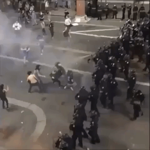 Police Use Pepper Spray to Disperse Protesters Following Trump Rally