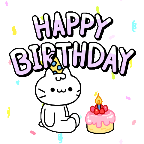 Excited Birthday Cake Sticker by Mikitti