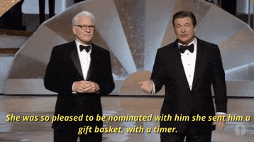 alec baldwin she was so pleased to be nominated with him she sent him a gift basket GIF by The Academy Awards