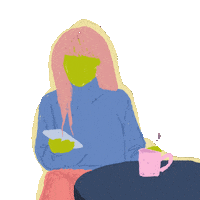 PureBarkin girl coffee illustration flowers Sticker