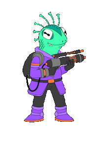 izhizam illustration motion alien character design Sticker