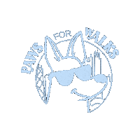 PawsForWalks dog light blue dog walker pet sitting Sticker