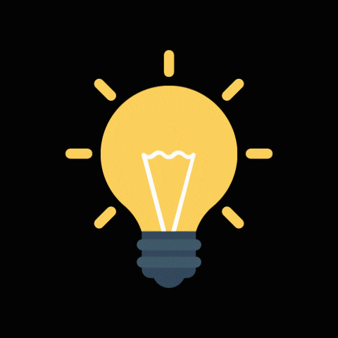 a lightbulb shining bright yellow and tilting to the left against a black background