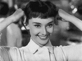 audrey hepburn hair GIF