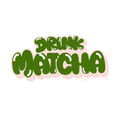 Fork2FitKitchen giphyupload drink matcha fork Sticker